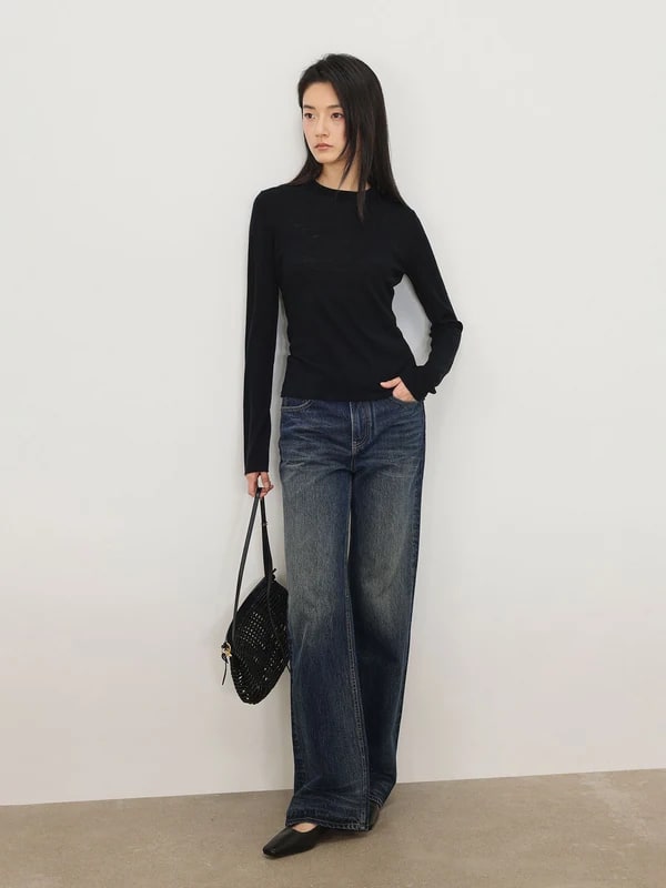 THESOONG “Cloud Whisker” Vintage Mid-Rise Denim Jeans - 8255 view 5