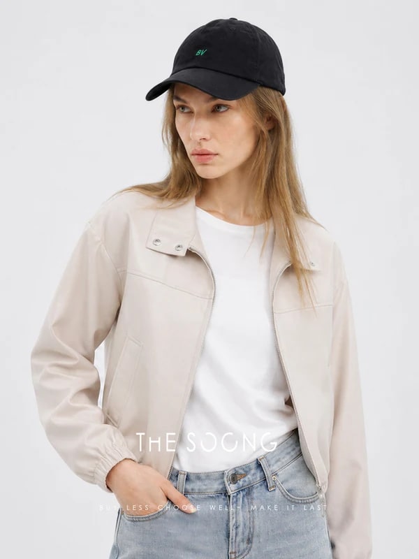 THESOONG “Bass Jacket” Relaxed Zip-Up Stand-Collar Cropped Jacket - 9142 view 3