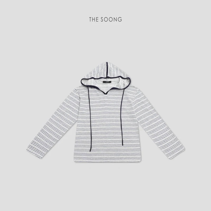 THESOONG Soft-Washed Cotton-Blend Striped Hooded Top - 8224 view 1