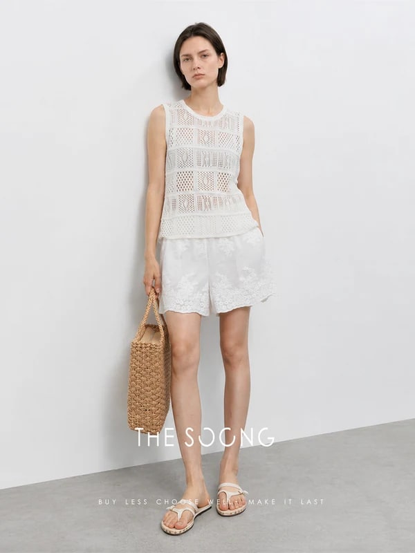 THESOONG “Cool-Touch Openwork” Fine-Knit Sleeveless Top - 9412 alternate view