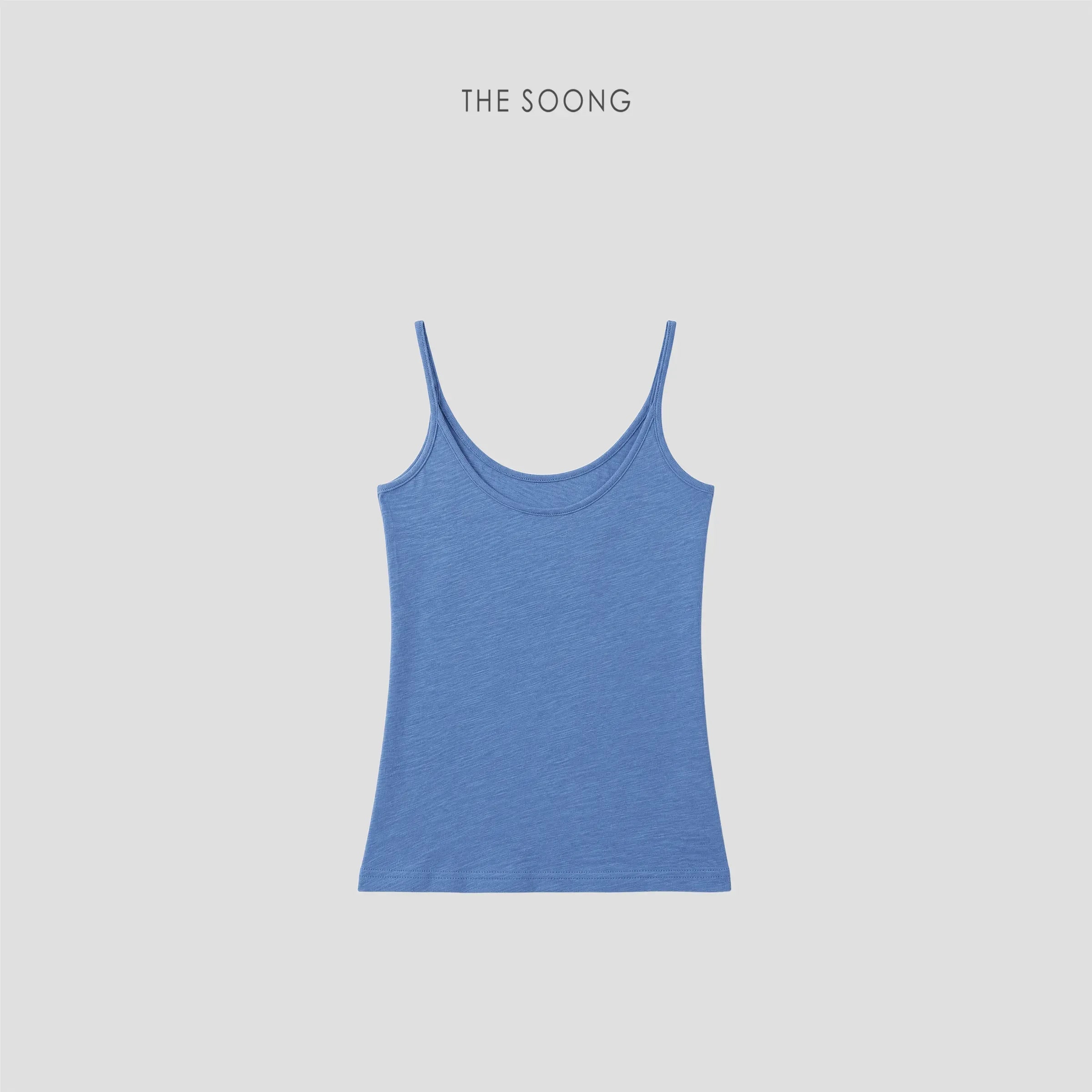 THESOONG 100% 슬럽 코튼 씬 스트랩 캐미솔 탑-9204 view 3