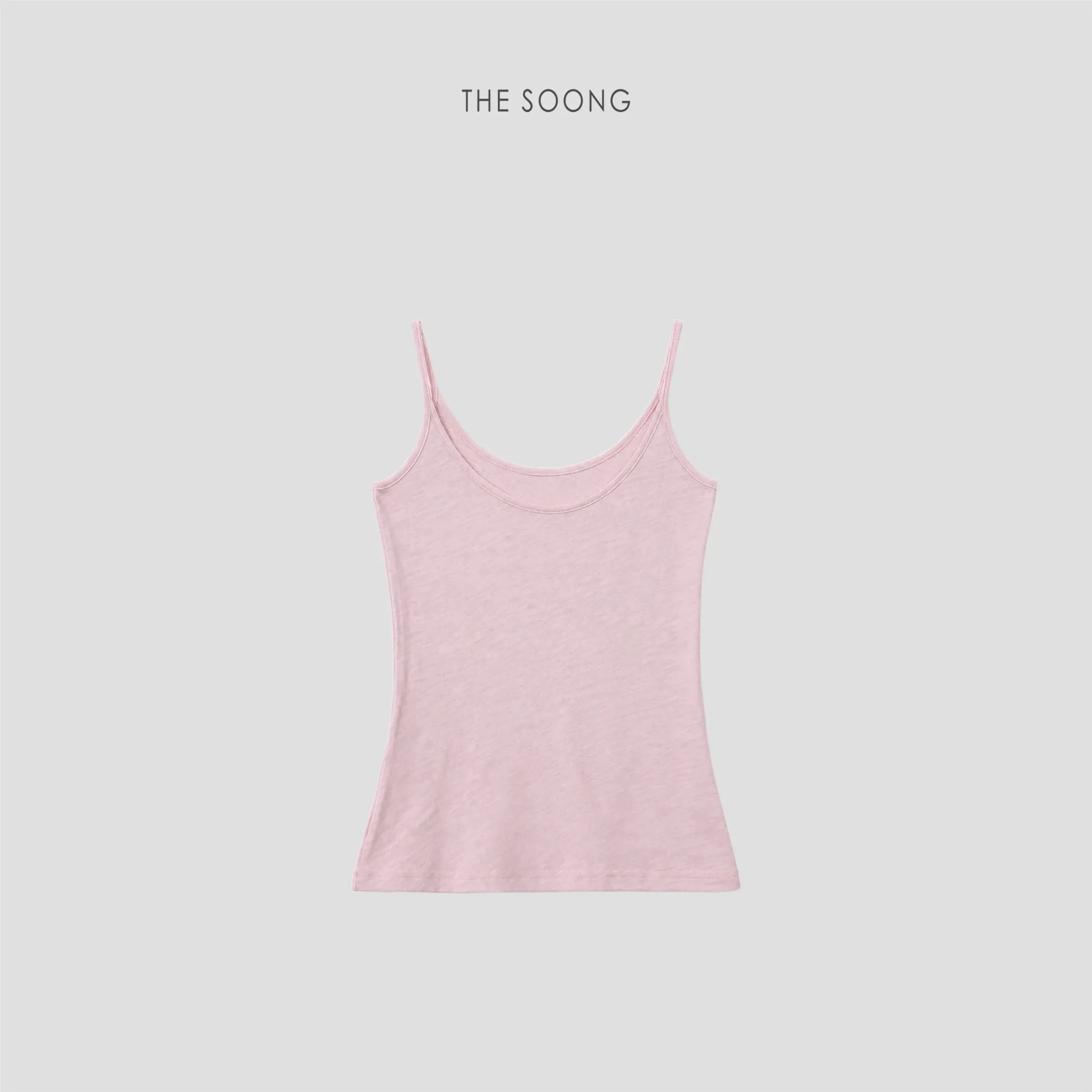 THESOONG 100% 슬럽 코튼 씬 스트랩 캐미솔 탑-9204 view 2