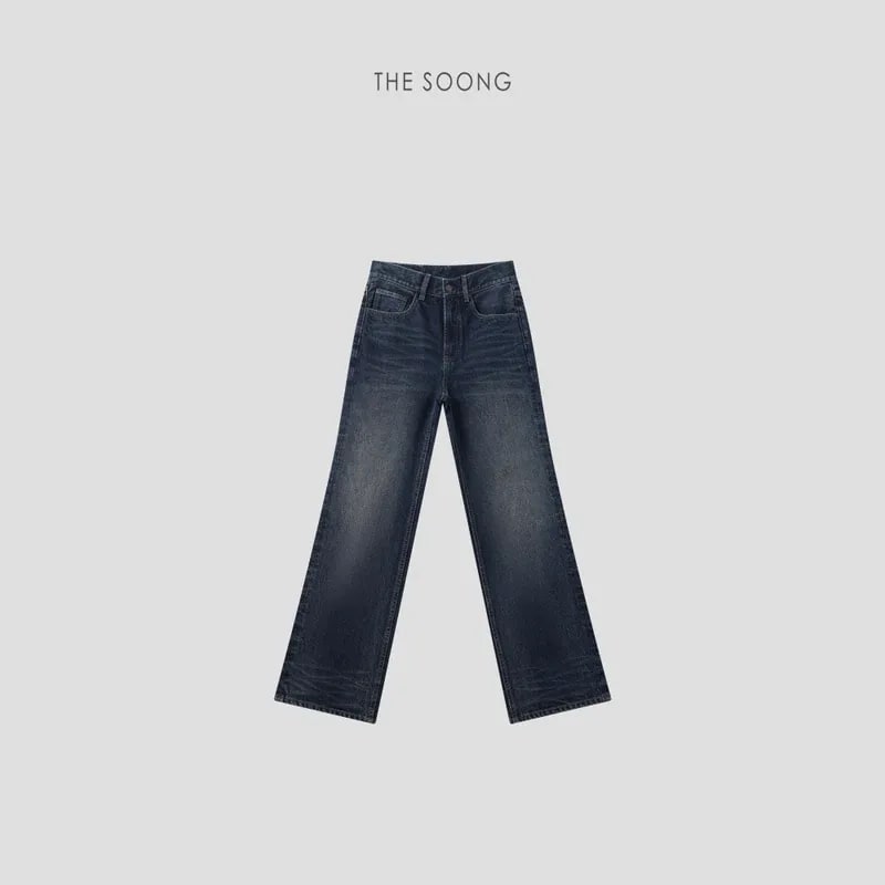 THESOONG “Cloud Whisker” Vintage Mid-Rise Denim Jeans - 8255