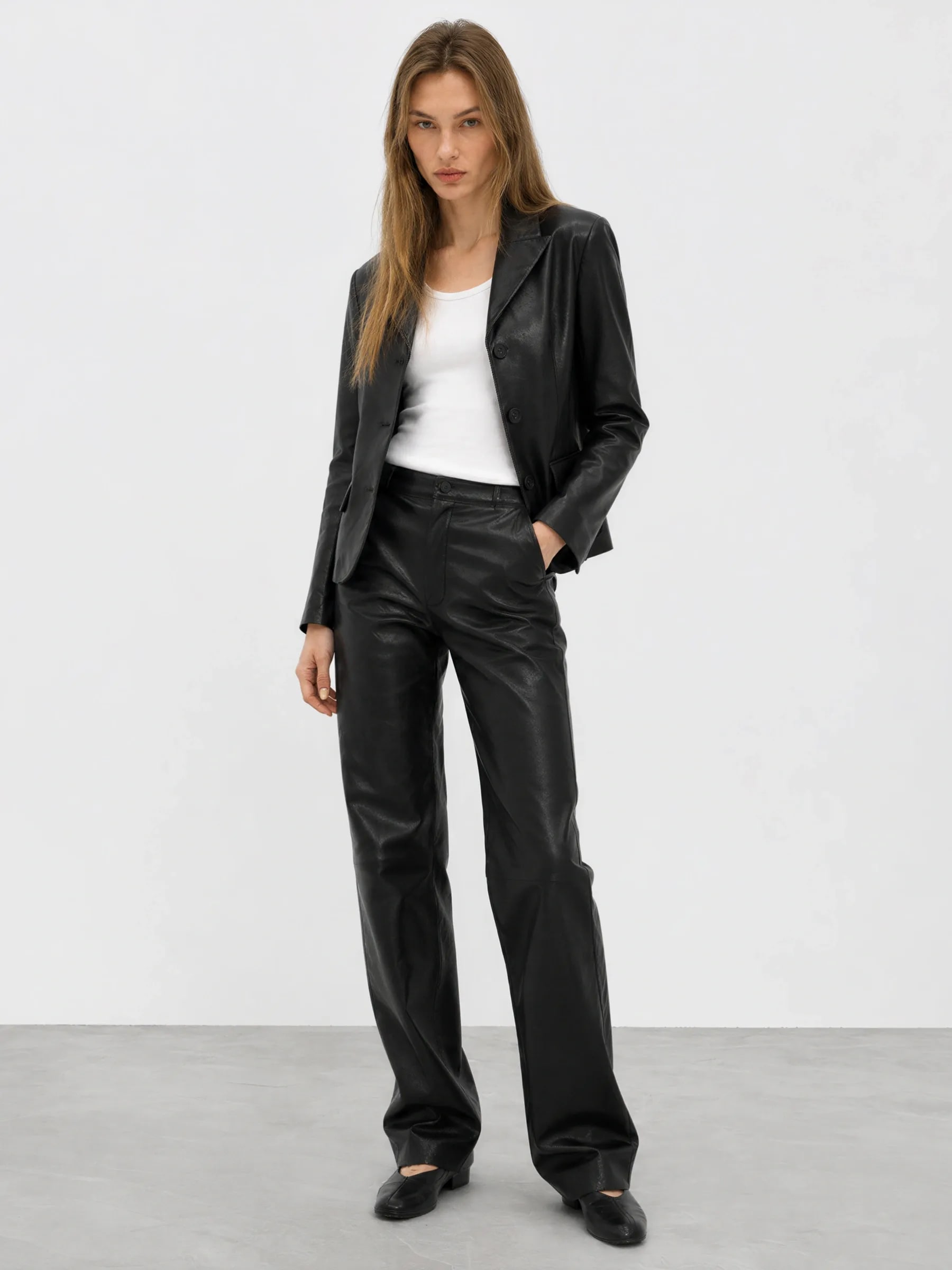 THESOONG “Kendall Leather” Classic Matte Lambskin Jacket - 9304 view 10