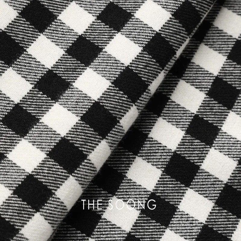 THESOONG Classic Black & White Check Elastic-Waist Pants - 6623 view 10