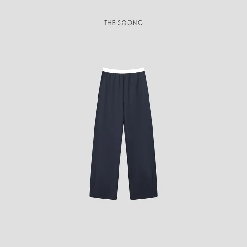 THESOONG Relaxed Mid-Rise Elastic-Waist Straight-Leg Pants - 4926