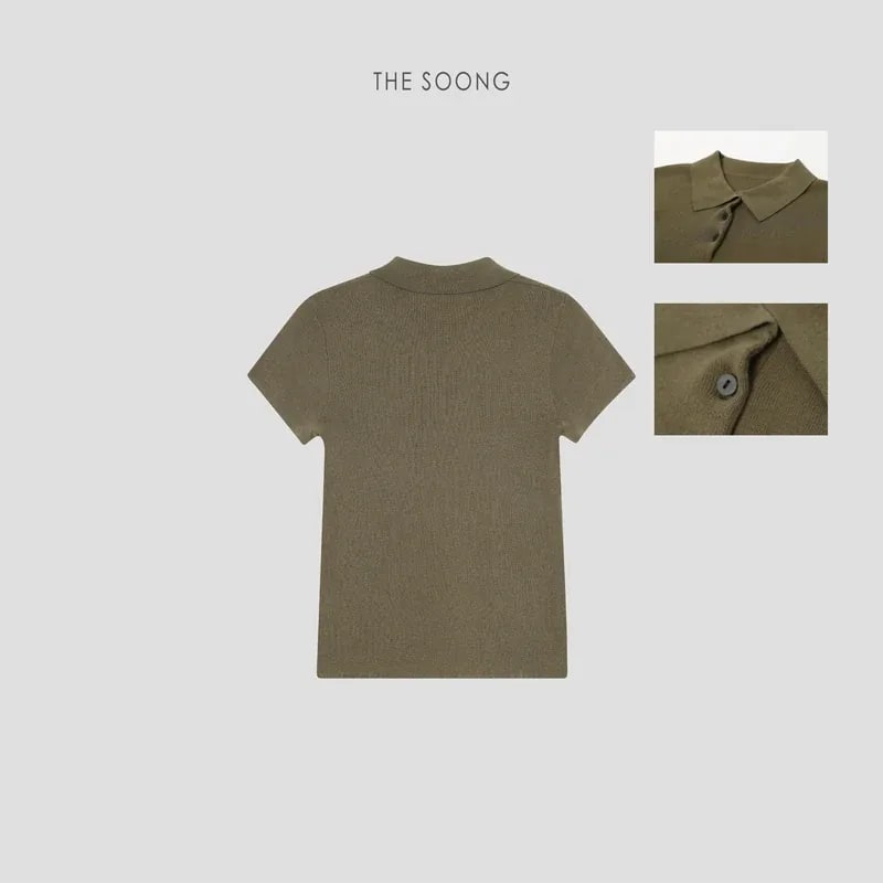 THESOONG 100% Cotton Double-Gauze Short-Sleeve Polo Henley Shirt - 7375 view 10