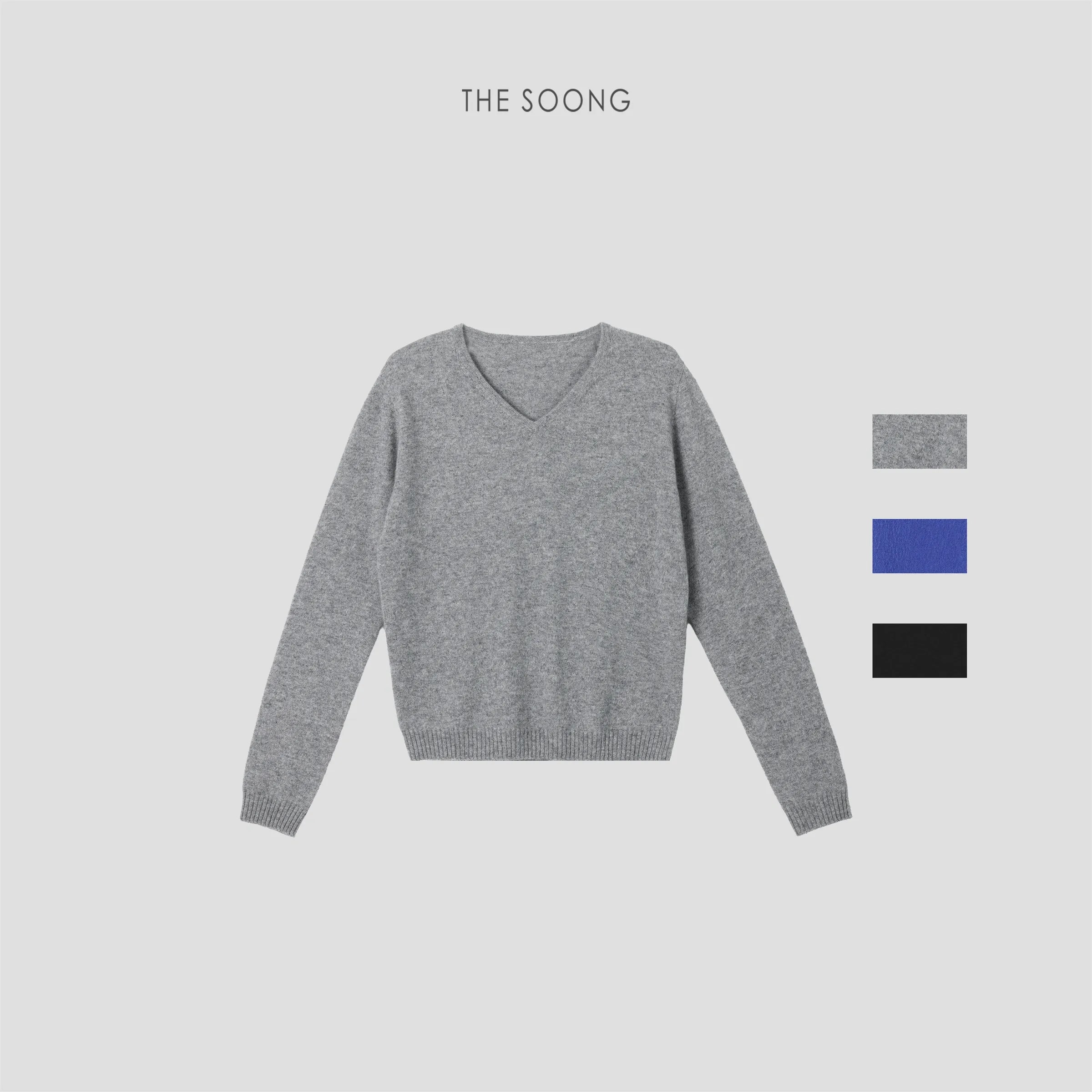 THESOONG “Timeless” Consinee 100% Cashmere V-Neck Sweater - 9257