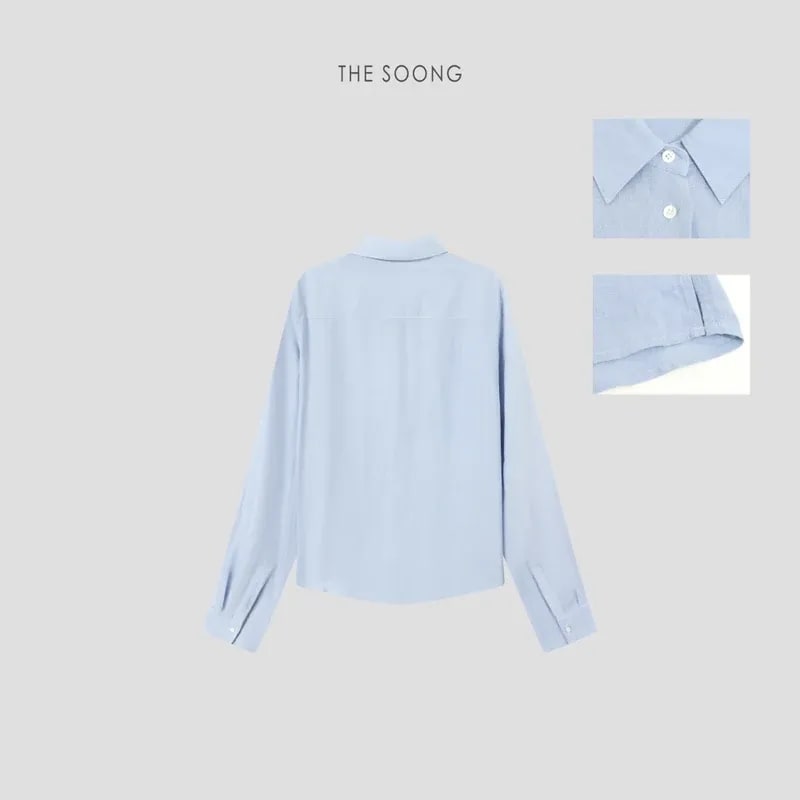 THESOONG Quiet Luxury 100% Linen Textured Collared Shirt - 8846 view 11