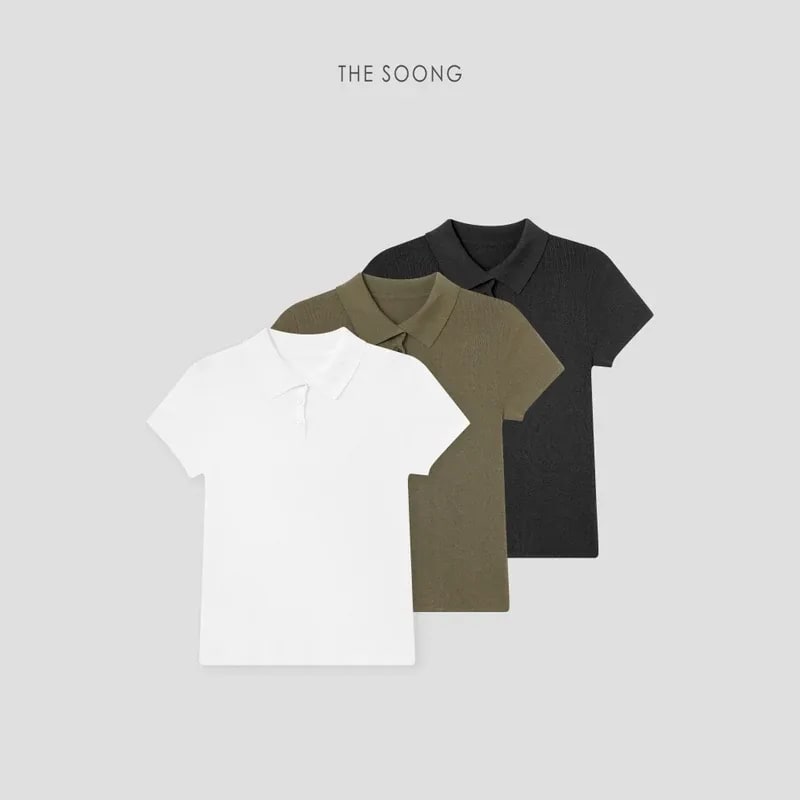 THESOONG 100% Cotton Double-Gauze Short-Sleeve Polo Henley Shirt - 7375 view 1