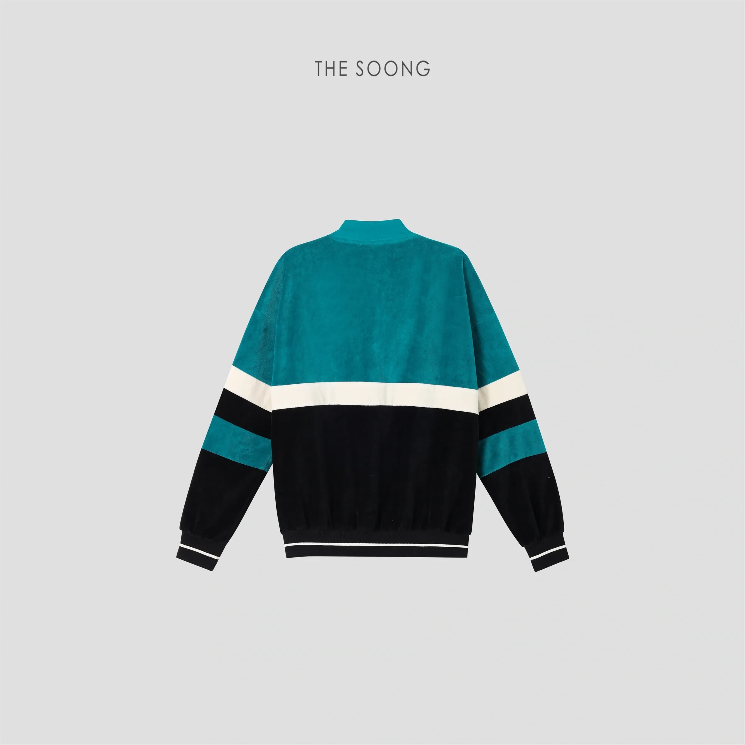 THESOONG “90s Vintage” Velvet Contrast Oversized Baseball Jacket - 9019 view 8