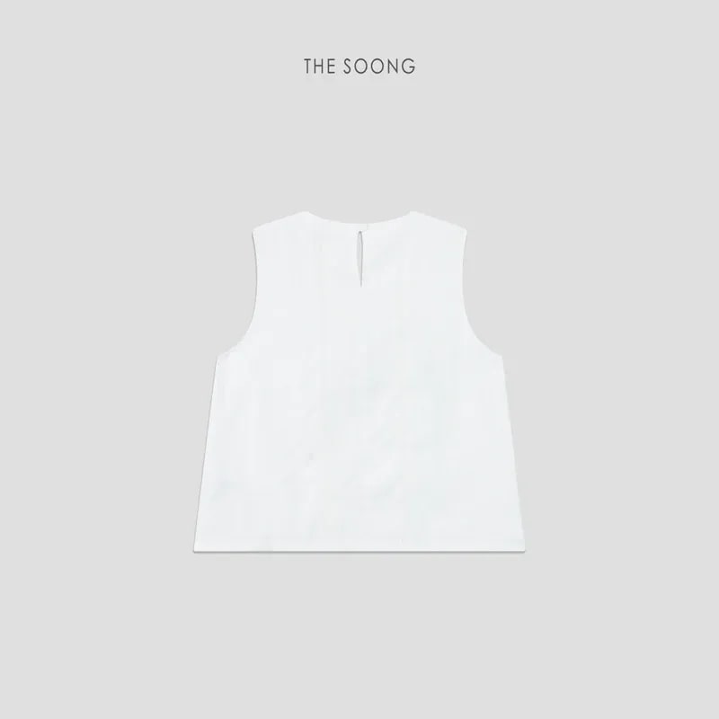 THESOONG Linen Sleeveless Vest Summer Crewneck Relaxed Top -9385 view 7