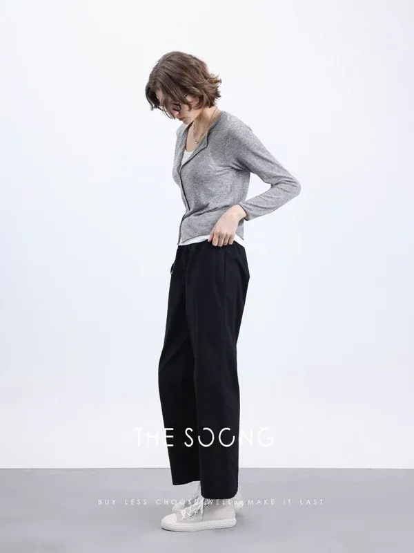 THESOONG “Rational Aesthetic” Jacquard Check Cropped Pants-5153 view 5