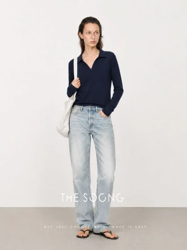 THESOONG 90s Vintage Stonewashed High-Waist Tapered Jeans - 222656 alternate view