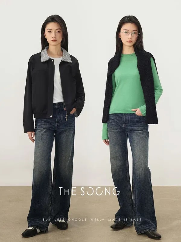 THESOONG “Cloud Whisker” Vintage Mid-Rise Denim Jeans - 8255 alternate view