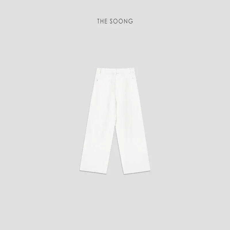 THESOONG “Fresh White” Mid-Rise Relaxed Straight-Leg Jeans - 8478 alternate view
