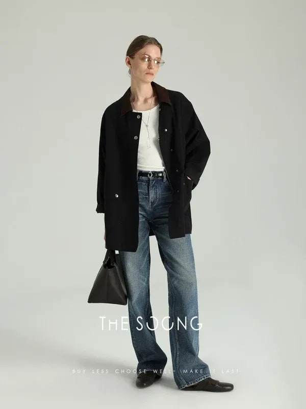 THESOONG 클래식 핸드 브러시드 위스커 논스트레치 지퍼 스트럭처드 M view 6