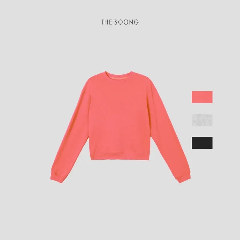 THESOONG “Pop Sweatshirt” 100% Cotton Ribbed Crewneck Relaxed Sweatshirt - 9179 view 1