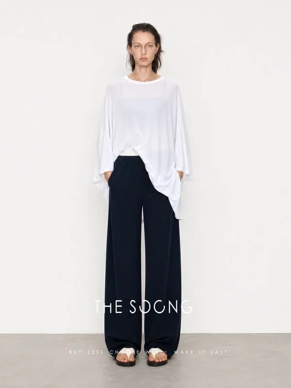 THESOONG Relaxed Mid-Rise Elastic-Waist Straight-Leg Pants - 4926 view 5