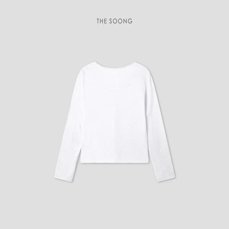 THESOONG “Snow Fleece” Soft Brushed Cotton V-Neck Long-Sleeve Top - 9047 view 10