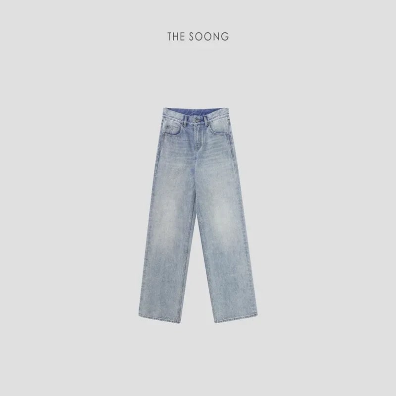 THESOONG ストレートデニムトラウザーズ ライトブルー レディース 新作