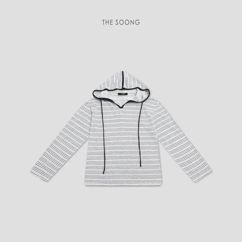 THESOONG Soft-Washed Cotton-Blend Striped Hooded Top - 8224