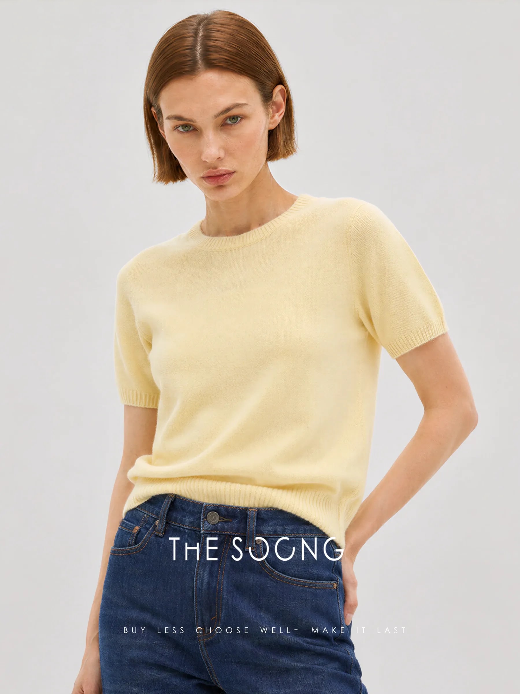 THESOONG “Cloud Luxury” Consinee 100% Cashmere Short-Sleeve Sweater - 9251 view 3