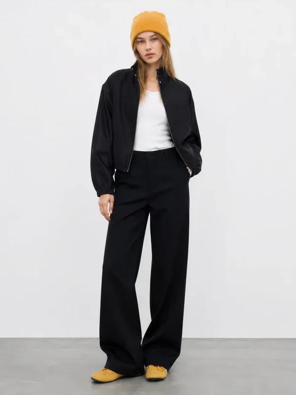 THESOONG “Bass Jacket” Relaxed Zip-Up Stand-Collar Cropped Jacket - 9142 view 6