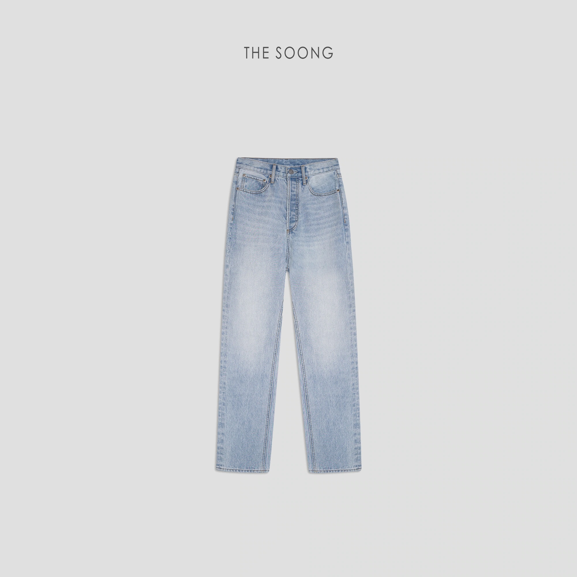 THESOONG 90s Vintage Stonewashed High-Waist Tapered Jeans - 222656