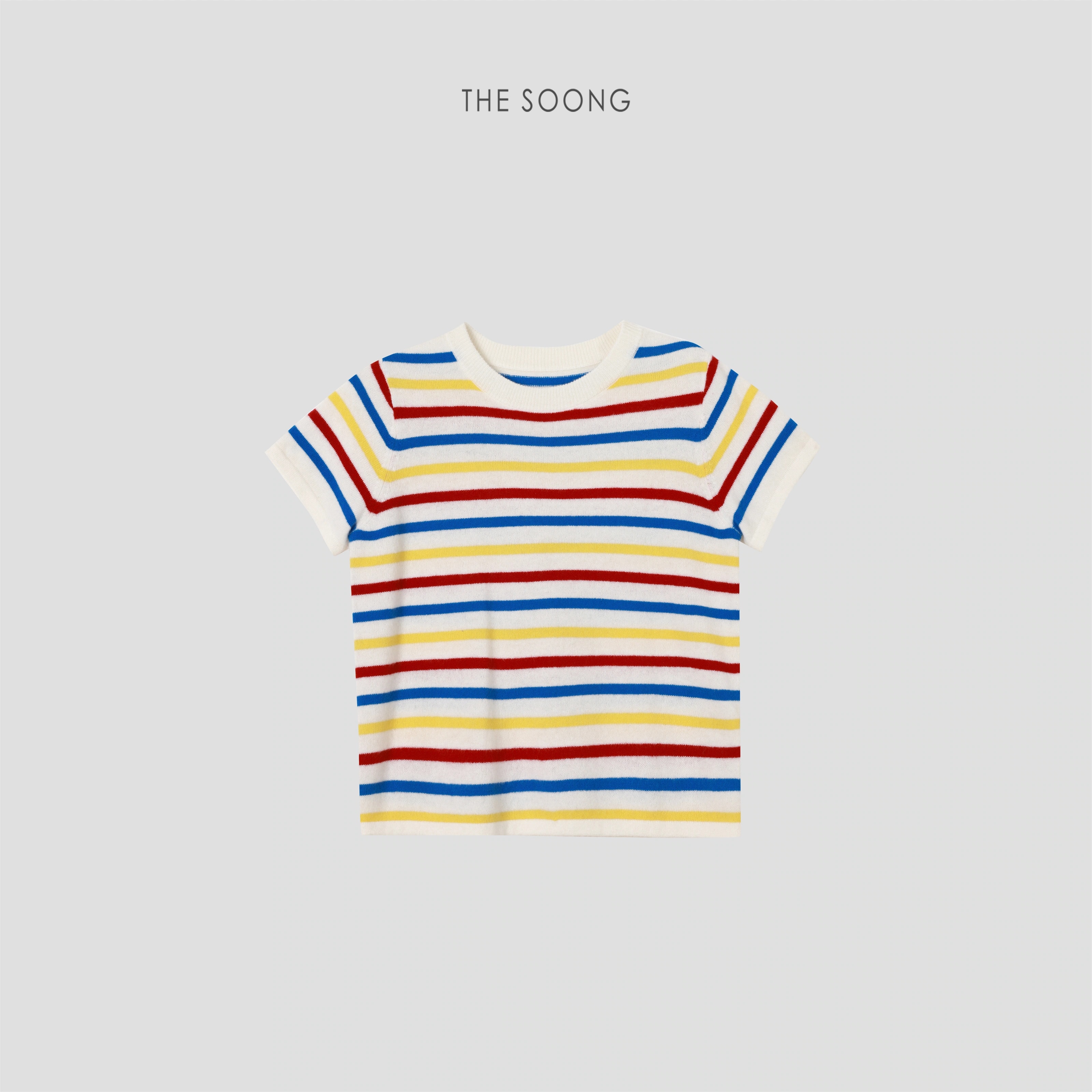THESOONG Australian Wool Rainbow Stripe Knit Sweater - 9041