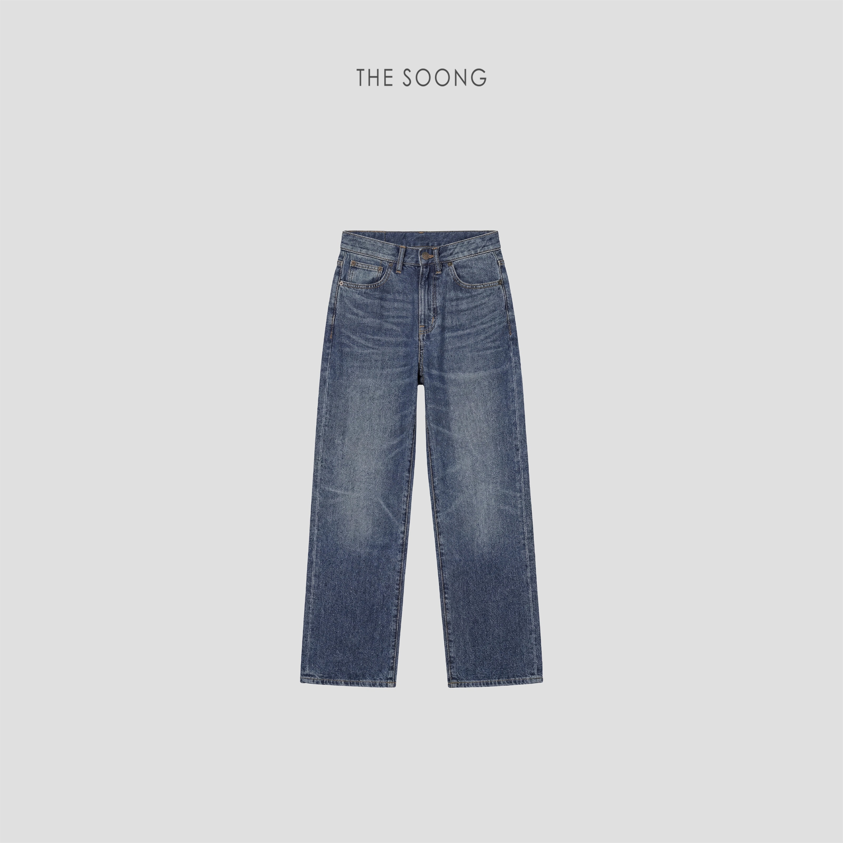 THESOONG Acetate Tri-Blend Mid-Rise Straight Jeans - 8254
