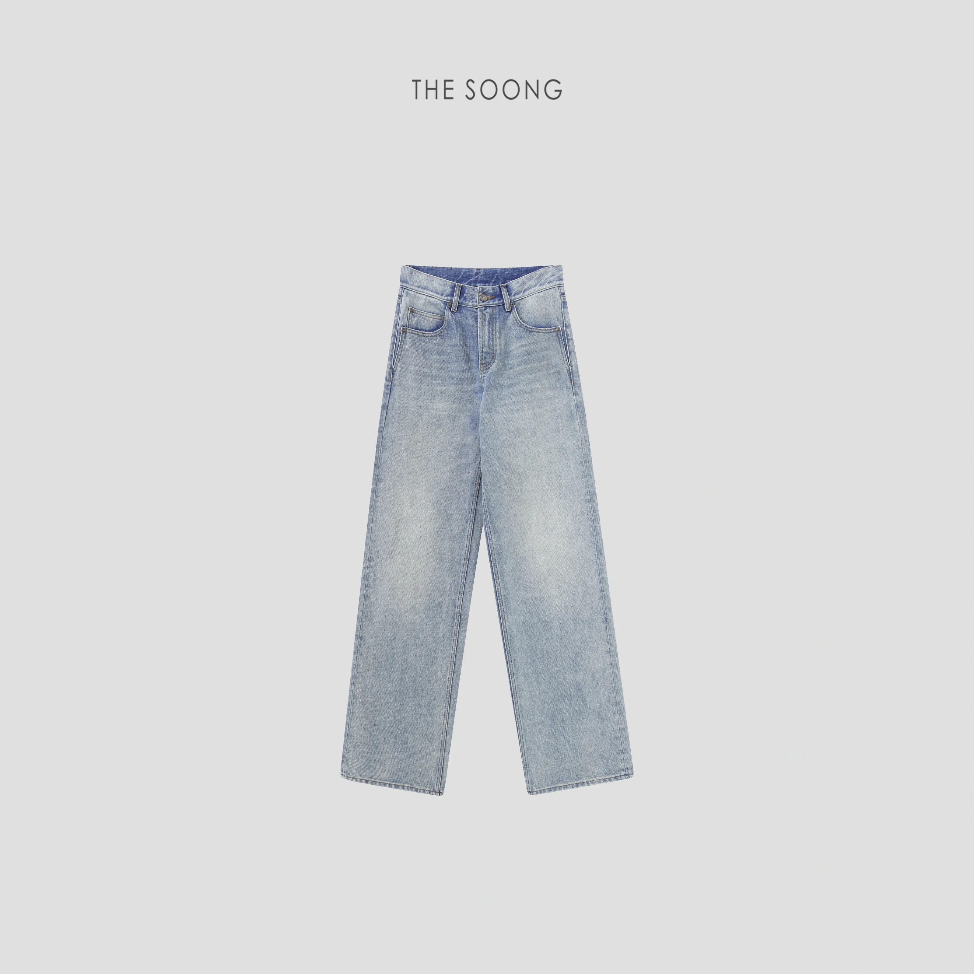 THESOONG 스트레이트 데님 팬츠 라이트 블루 여성 신상품
