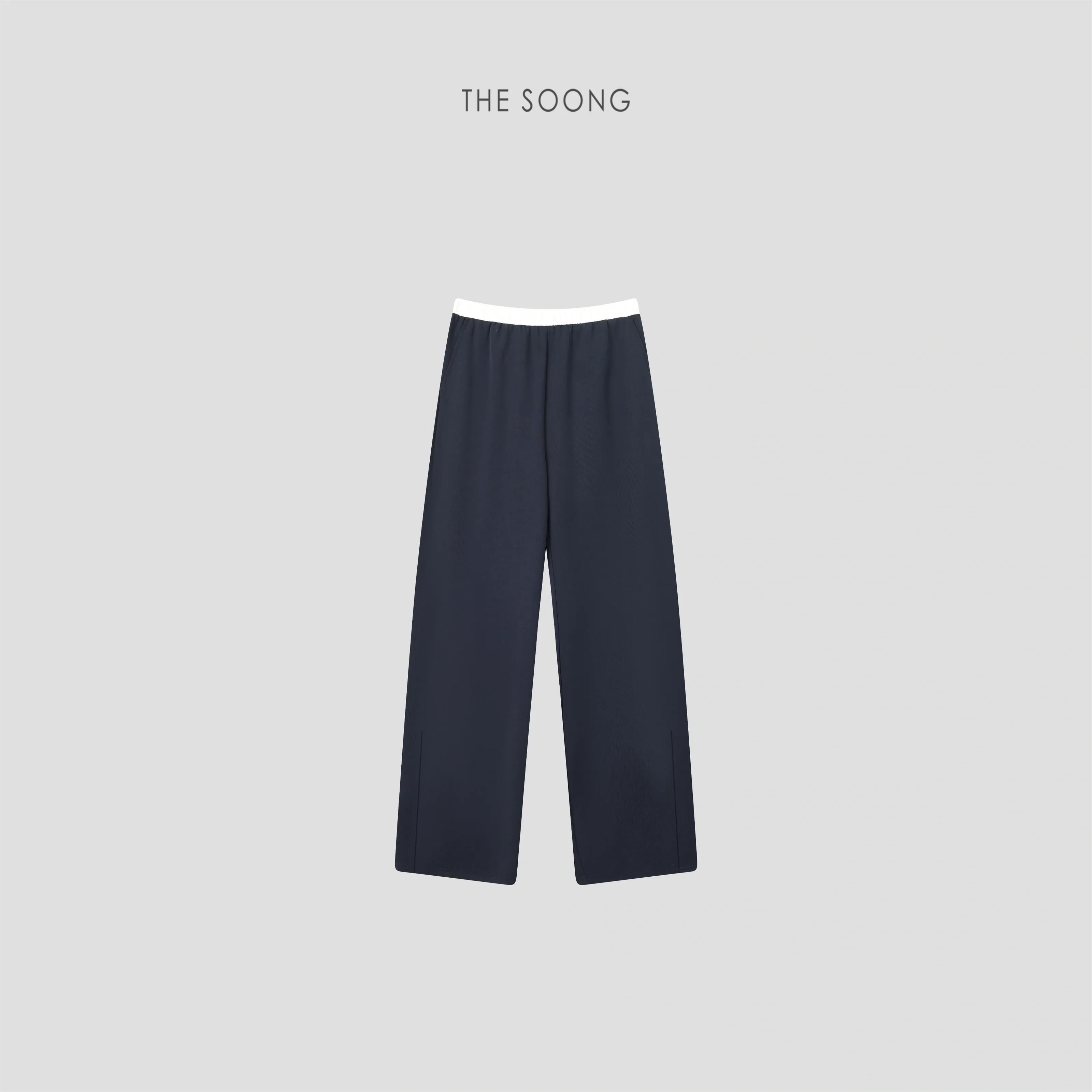 THESOONG Relaxed Mid-Rise Elastic-Waist Straight-Leg Pants - 4926