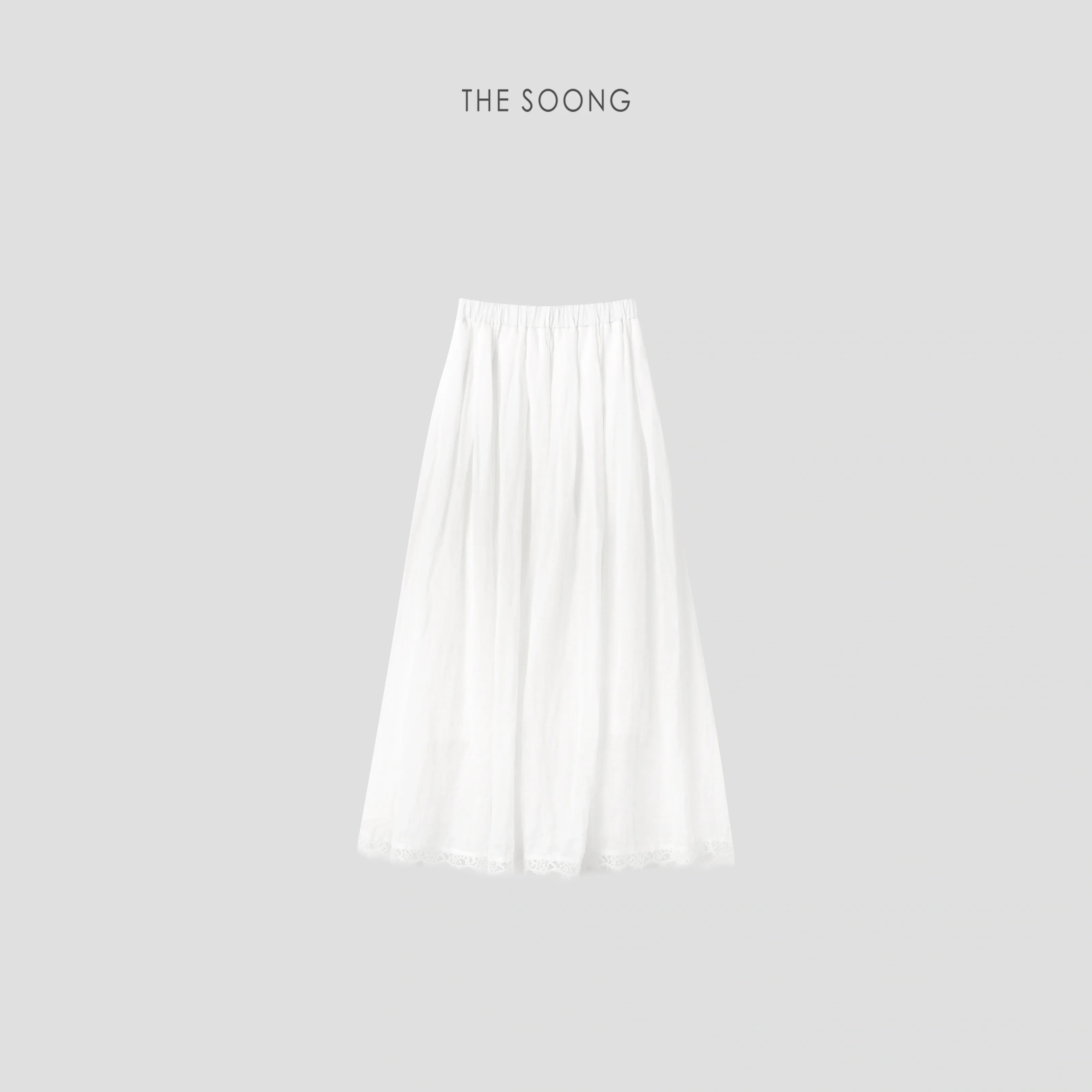 THESOONG “Linear Beauty” 100% Ramie 라이트웨이트 우븐 레이스-T