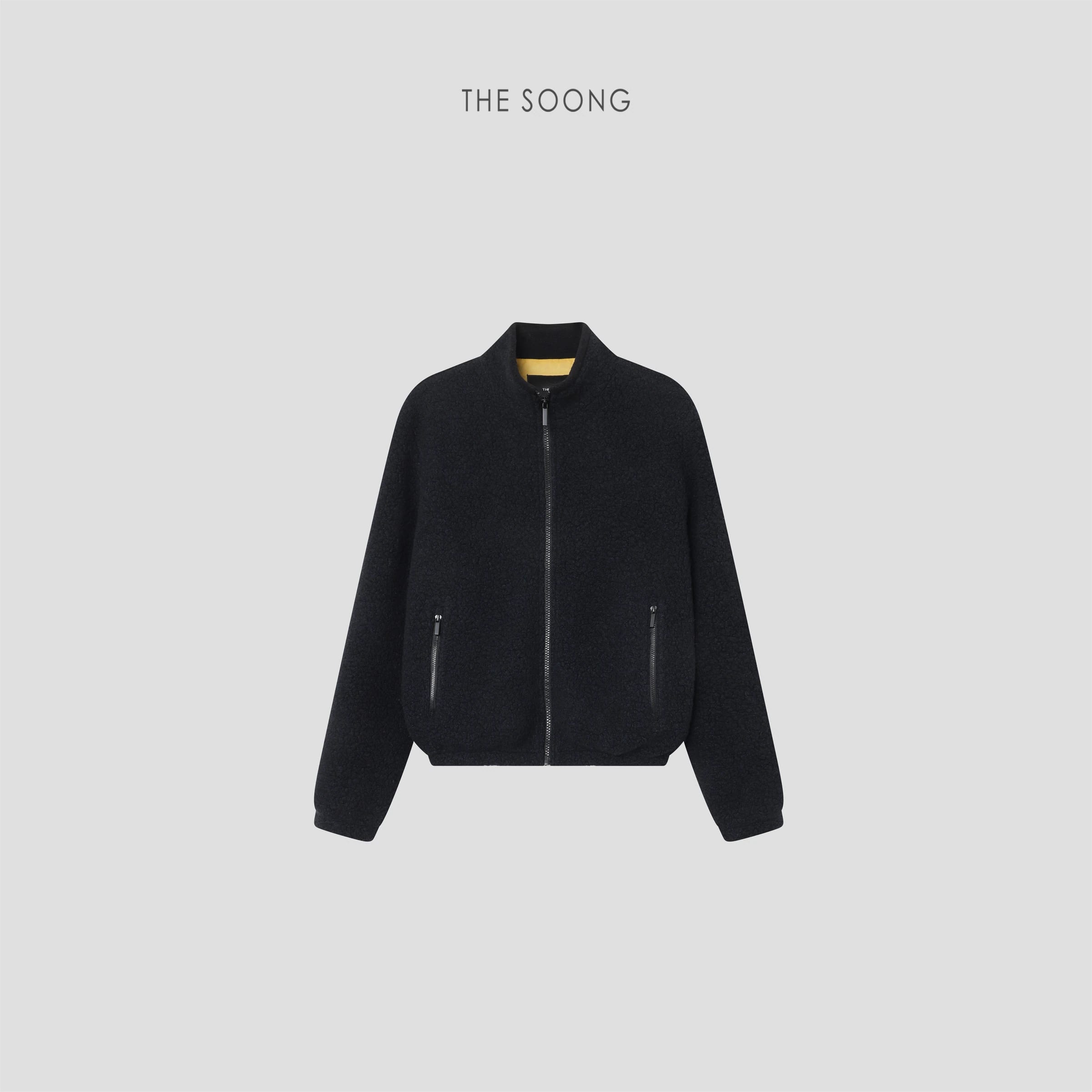 Wool-Blend Stand-Collar Jacket