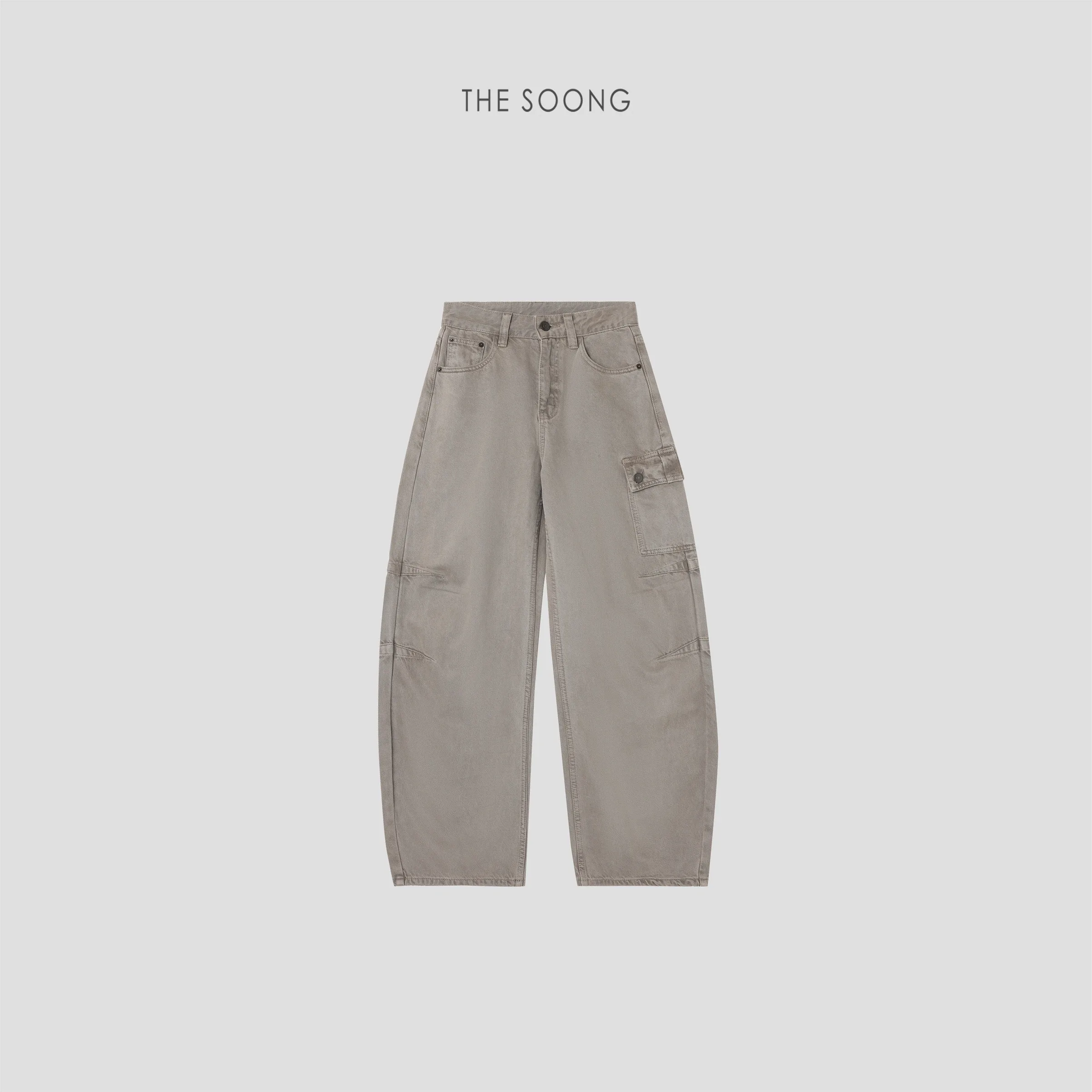 Palm Cargo Pants — American Vintage Lightweight Mid-Rise Zip-Fly Non-Stretch Utility Jeans for Women