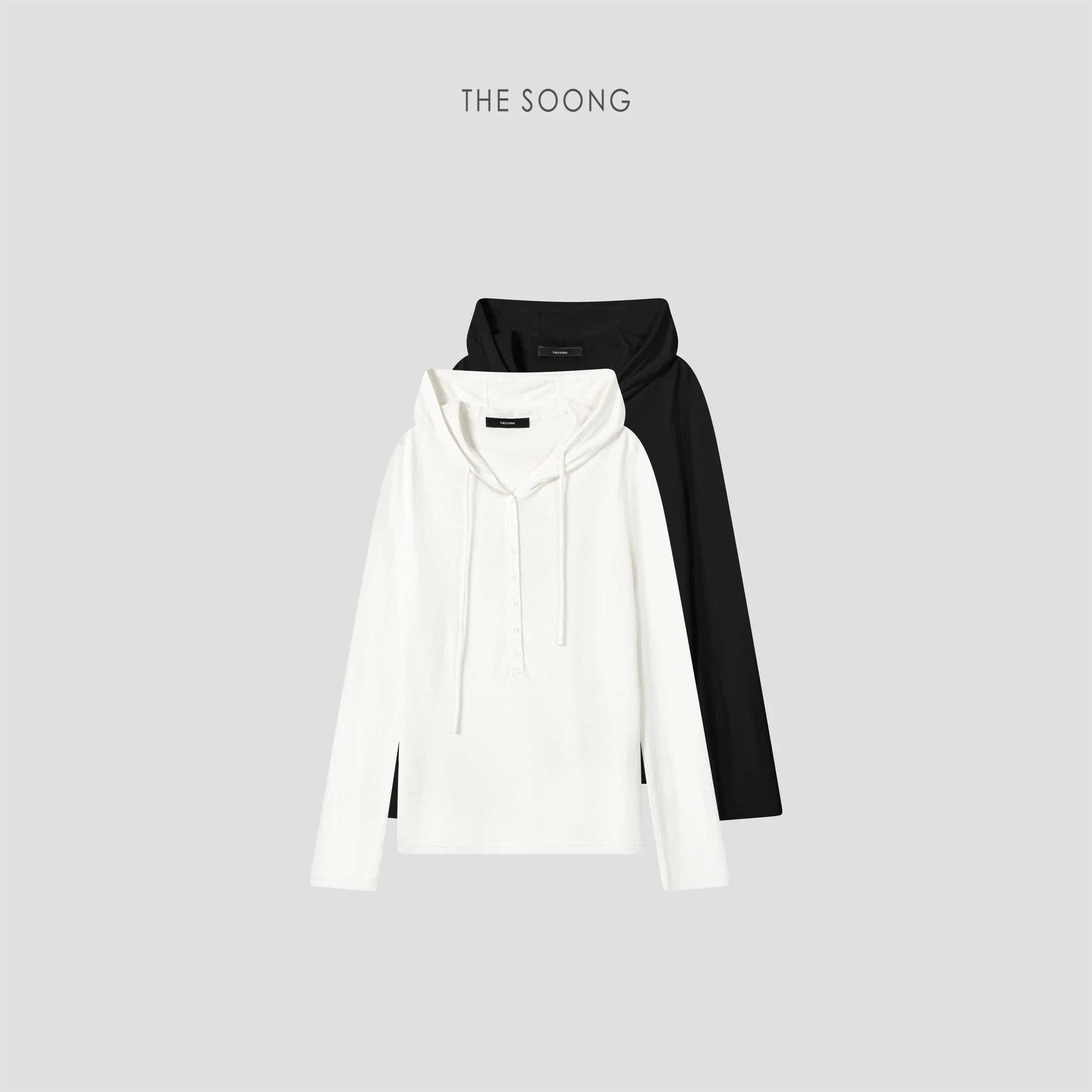 Hooded Henley Top in Minimalist Chinese Hemp-Cotton with a Lightweight, Skin-Soft Feel