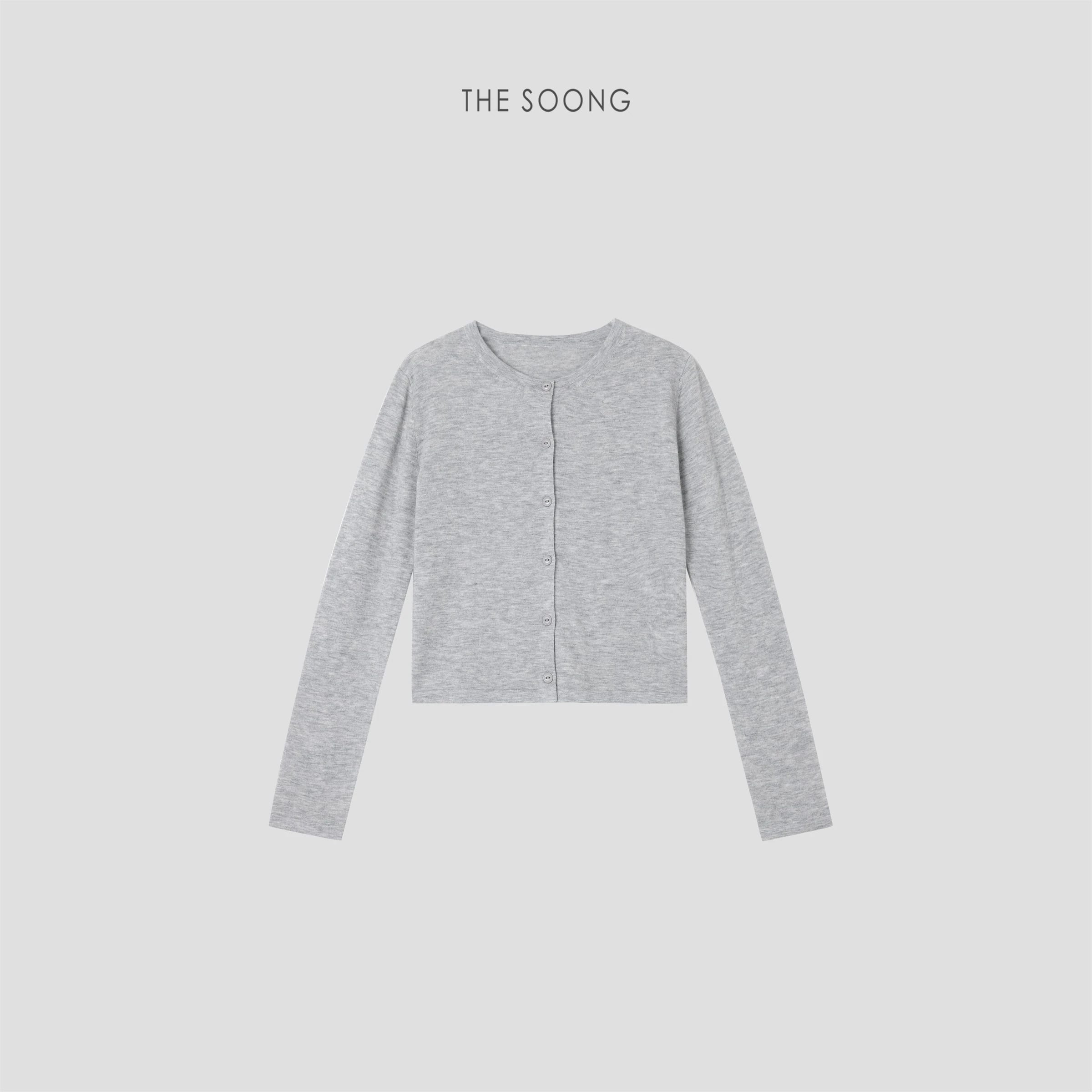 THESOONG/ Languid Note 100% Fine-Spun Wool Classic Cardigan - 9579 alternate view