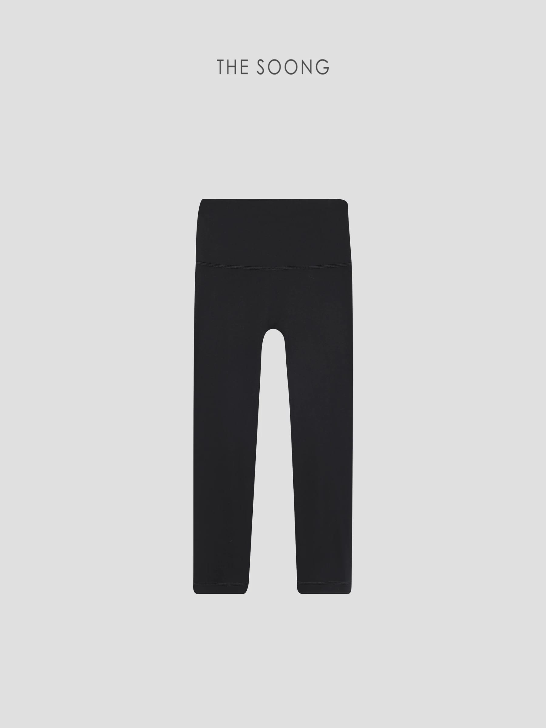 One-Piece Seamless Barely-There High-Waist Black Cropped Leggings