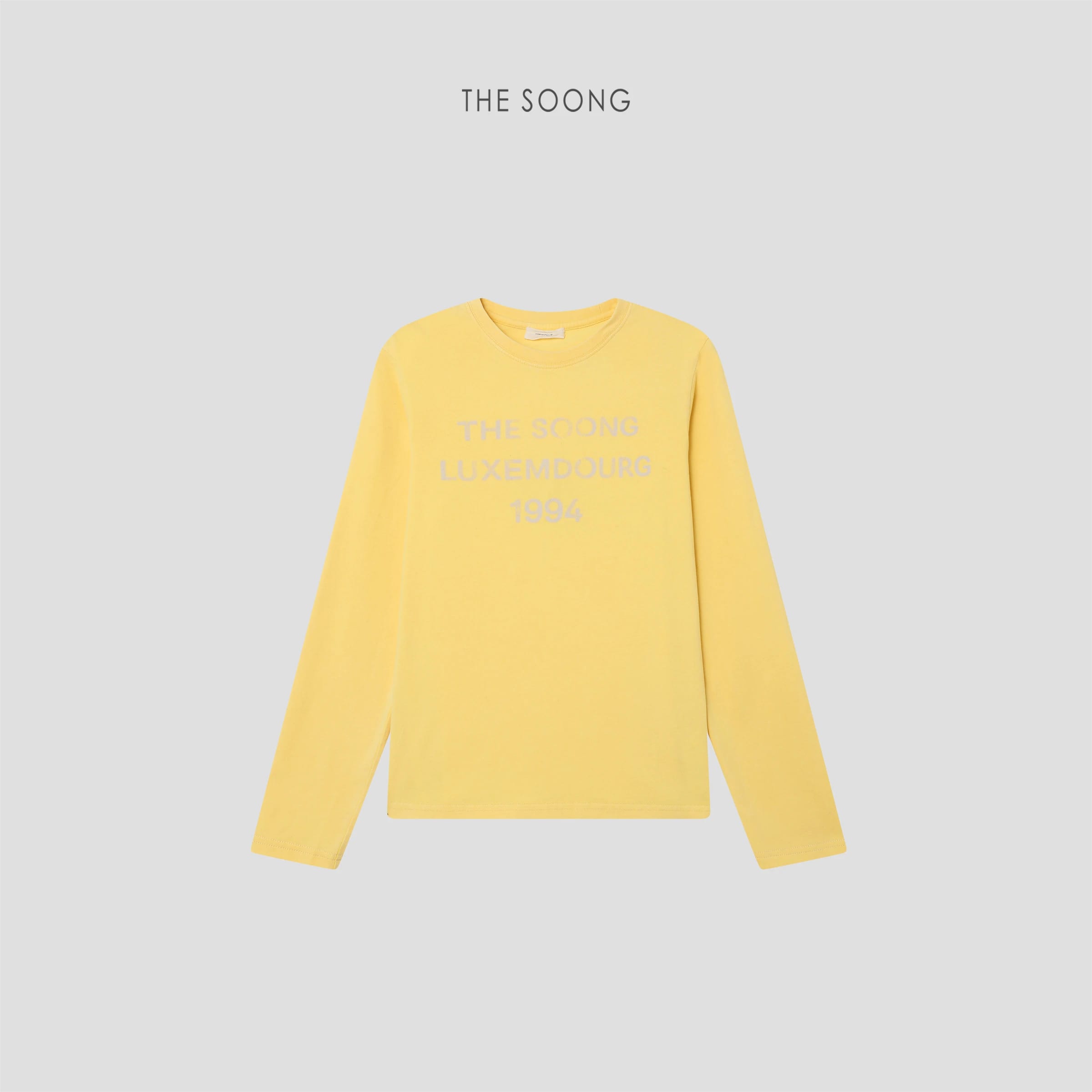 Vintage Distressed Solid-Color Letter Graphic Long-Sleeve Tee for Women alternate view