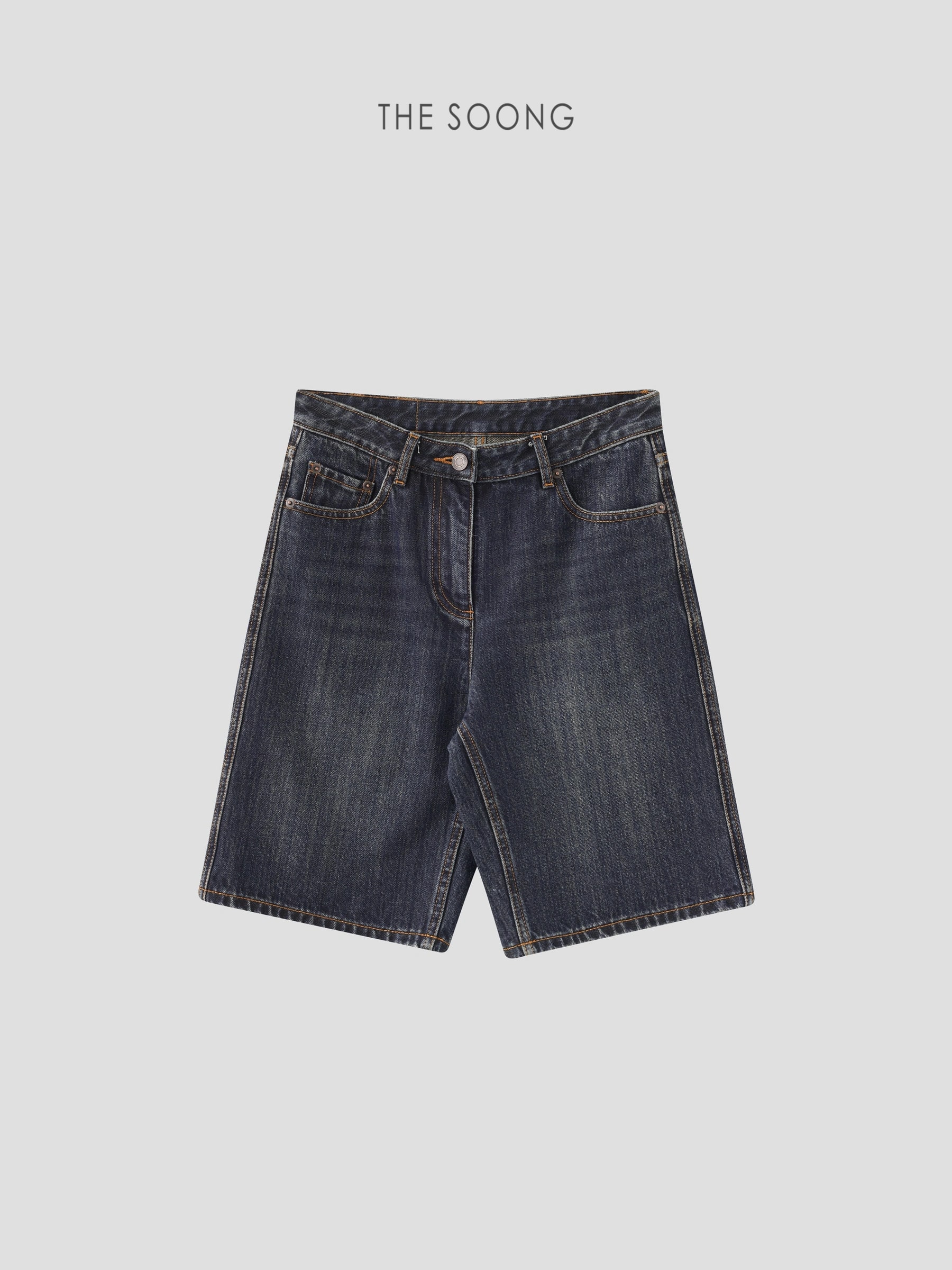 THESOONG "Boyish" Vintage-Washed Slub-Textured Straight Denim-7581