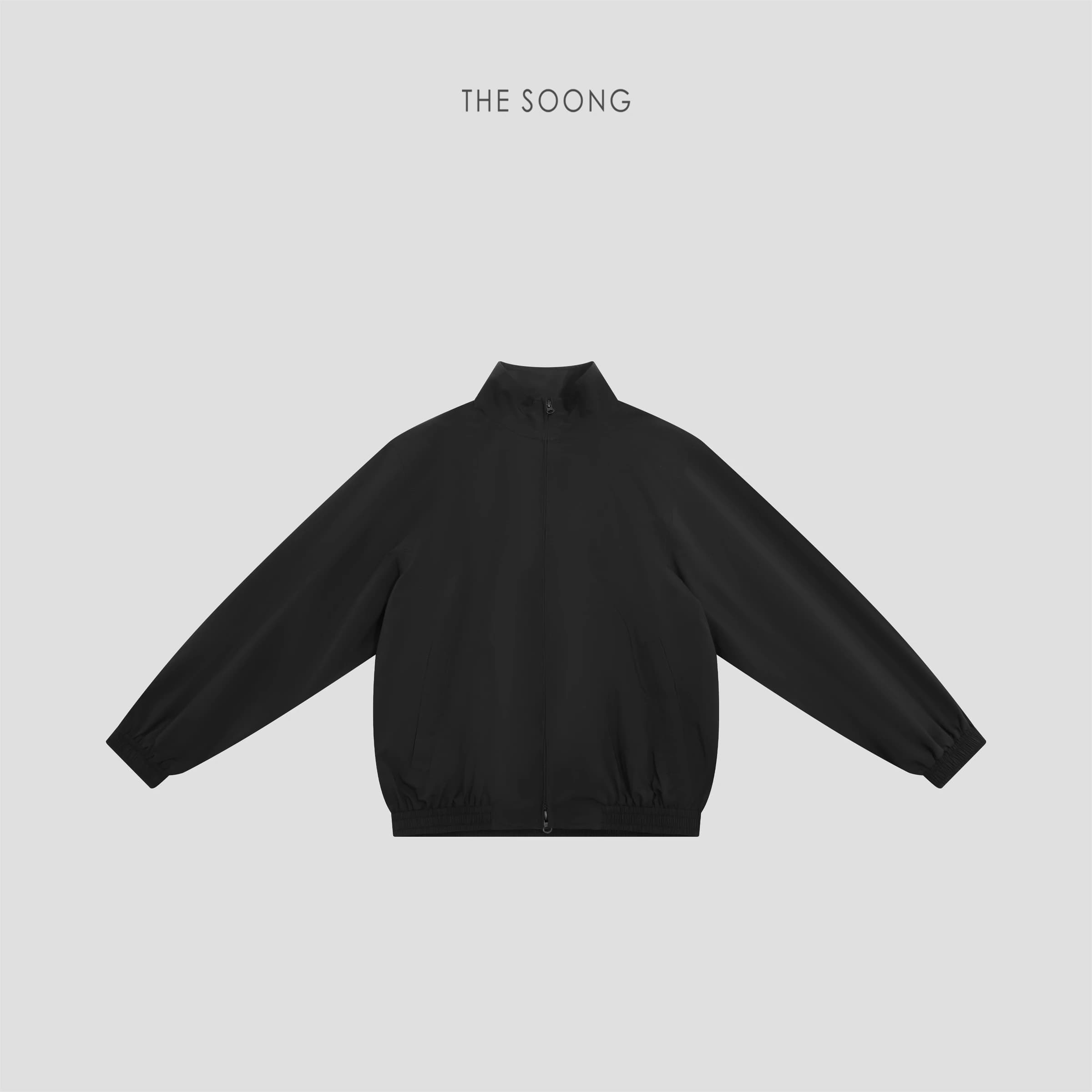 THESOONG “Silent Jacket” Black Stand-Collar Windproof Jacket - 7573